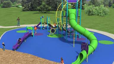 a rendering of a playground