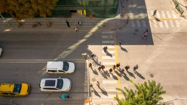 pedestrians in crosswalk