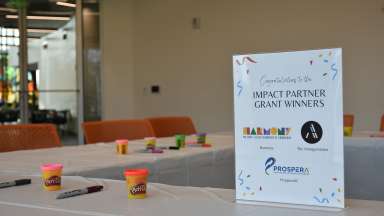 Sign that displays the 2022 Impact Grant Winners