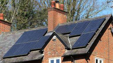 Solar panels on a historic home