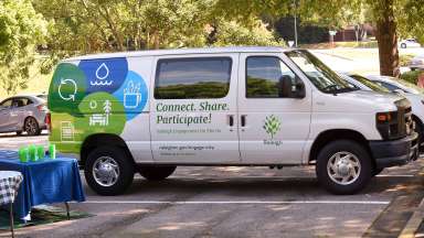 City of Raleigh Community Engagement van parked in a lot