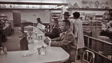 Historic photo of inside Eckerd Drug during Civil Rights
