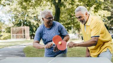 Active Adults playing table tennis