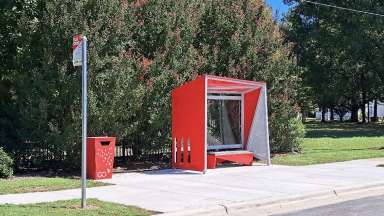 GoRaleigh Red Bus Shelter