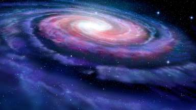 an image of a blue, black, white, and pink galaxy