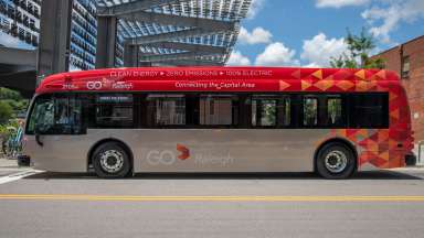 An electric GoRaleigh bus