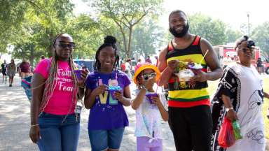 a family at Dix park celebrating Juneteenth