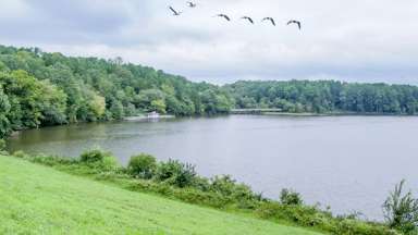 Lake view of Shelley Lake Park
