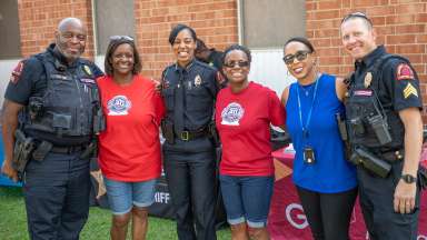 National Night out photo of Chief Patterson and officers