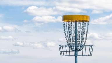 a disc golf basket - flying disc entrapment device