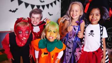 kids in costumes