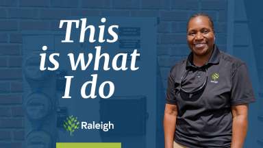 Photo of Tanya Orr with words &quot;This is What I Do&quot; and the City of Raleigh logo