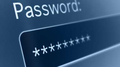 Screen showing password field