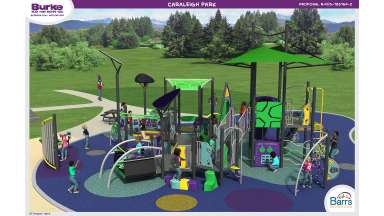 Rendering of new playground at Caraleigh Park.