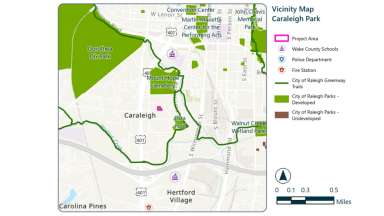 Vicinity Map and legend for Caraleigh Park