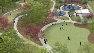 a rendering of the future Erinsbrook park