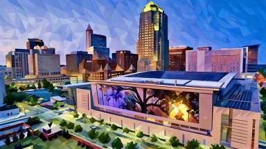 Reflecting Raleigh - The Next Comprehensive Plan - Stylized shimmer wall skyline