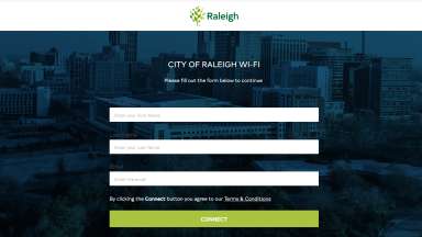 Screenshot of sample Terms and Conditions page for Raleigh's Public Wi-Fi