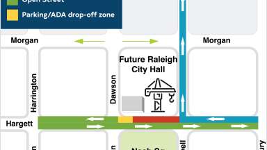 Hargett Street Partial Closure Map - 2025