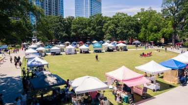 an event with vendors at Moore square
