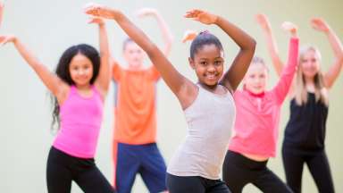 youth dancing in sync