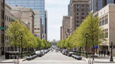 A view of Fayetteville St. down the centerline