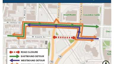 South street detour map