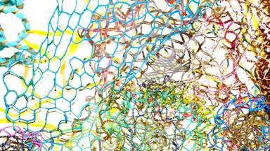 Photo of weaving artwork by artist Patricia Ferreira