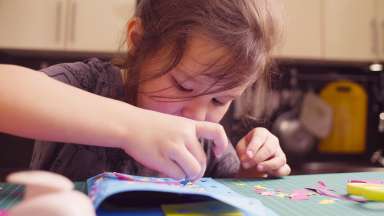 a child crafting