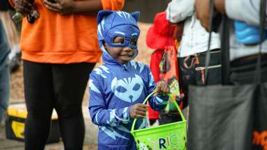 a kid dressed up in a costume