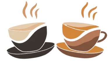 illustration of two mugs of cocoa