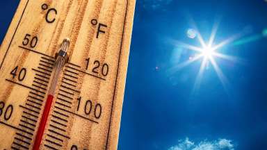 Thermometer showing temperatures rising