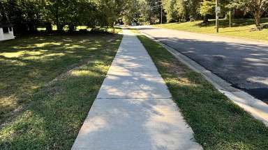 green sidewalk