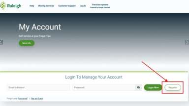 screenshot of the new account homepage