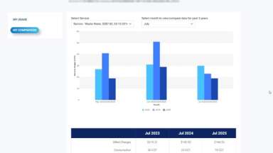 screenshot of new feature to compare usage