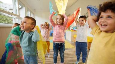 kids in a class for dancing