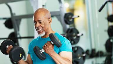 a man lifting weights