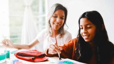 parent and child painting
