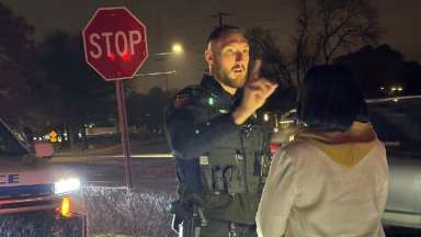 RPD Officer speaking to driver at a traffic stop