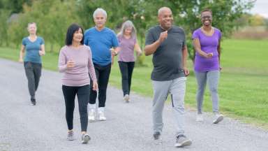 active adults walking