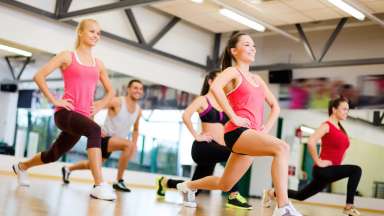 people working out in a class