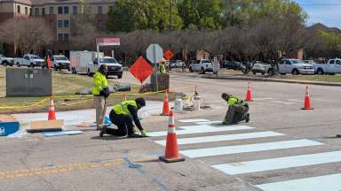 Workers complete work on Gorman Street