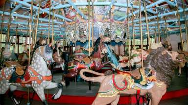 the inside of the pullen carousel