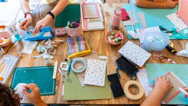 top view of the scrap work table