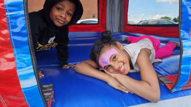 Kids in Bounce House