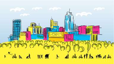 view of downtown Raleigh city buildings