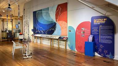 An image of the Patterns of Belonging Exhibit at the City of Raleigh Museum