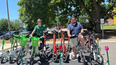 pic of staff on scooters at Dix Park