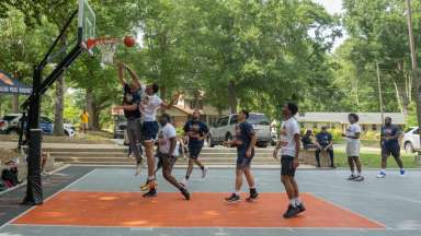 People playing basketball