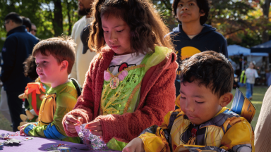 Kids at a fall event